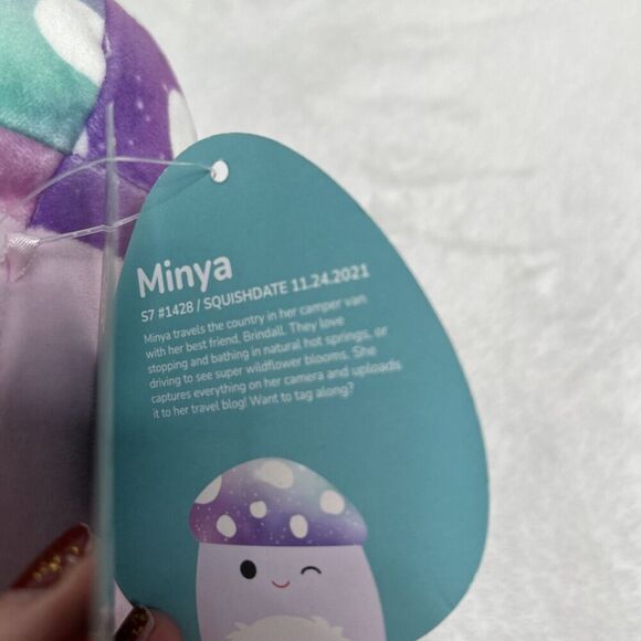 Squishmallows Minya The Galaxy Mushroom Bearded 8” With Tag Pink Purple - Picture 5 of 6